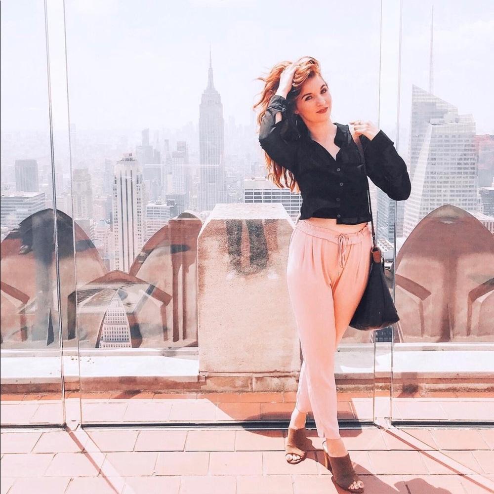 Light Pink High Waisted Dress Pants